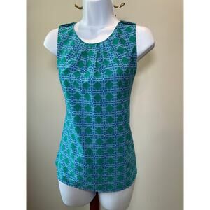 Banana Republic Green & Blue Geometric Print Sleeveless Top Size S
